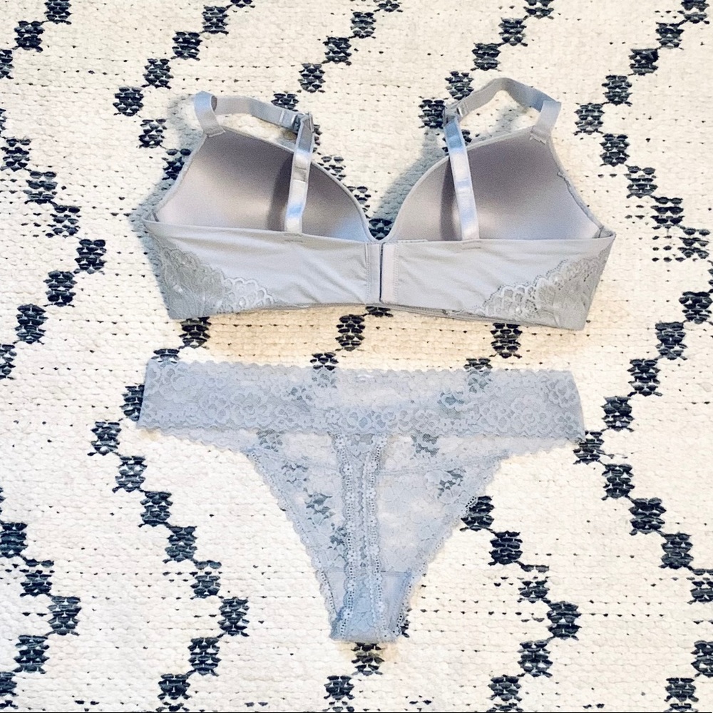 Gray Lace Lingerie Set - Picture 2 of 3